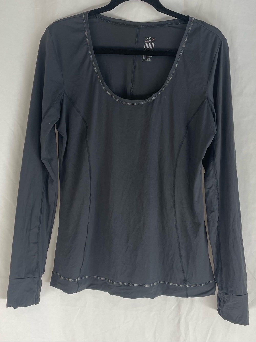 VSX Cool Grey Long-Sleeve Scoop Neck Performance Top- Women’s L